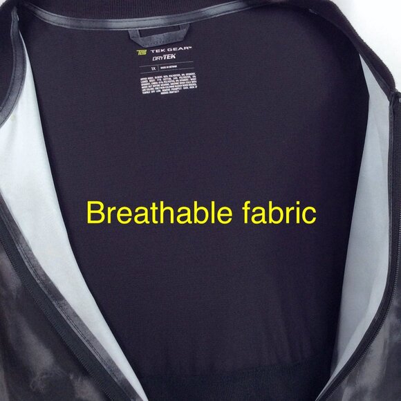 Tek Gear DryTek Plus Size Mixed Media Windbreaker Jacket Womens 1X Black Workout - Picture 10 of 11